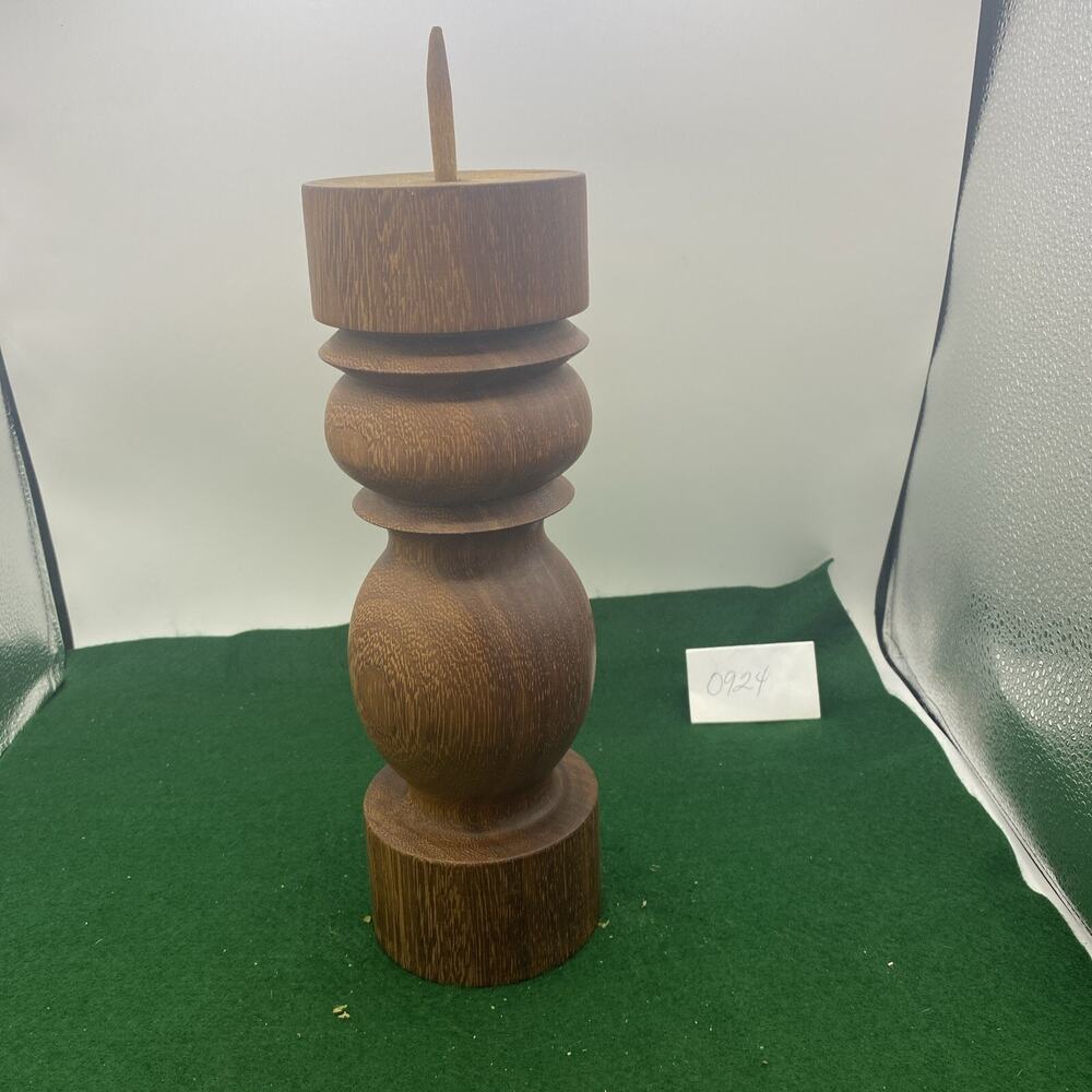 Antique Wooden Paga Leg Candle Holder Original Old Hand Carved 12” Tall
